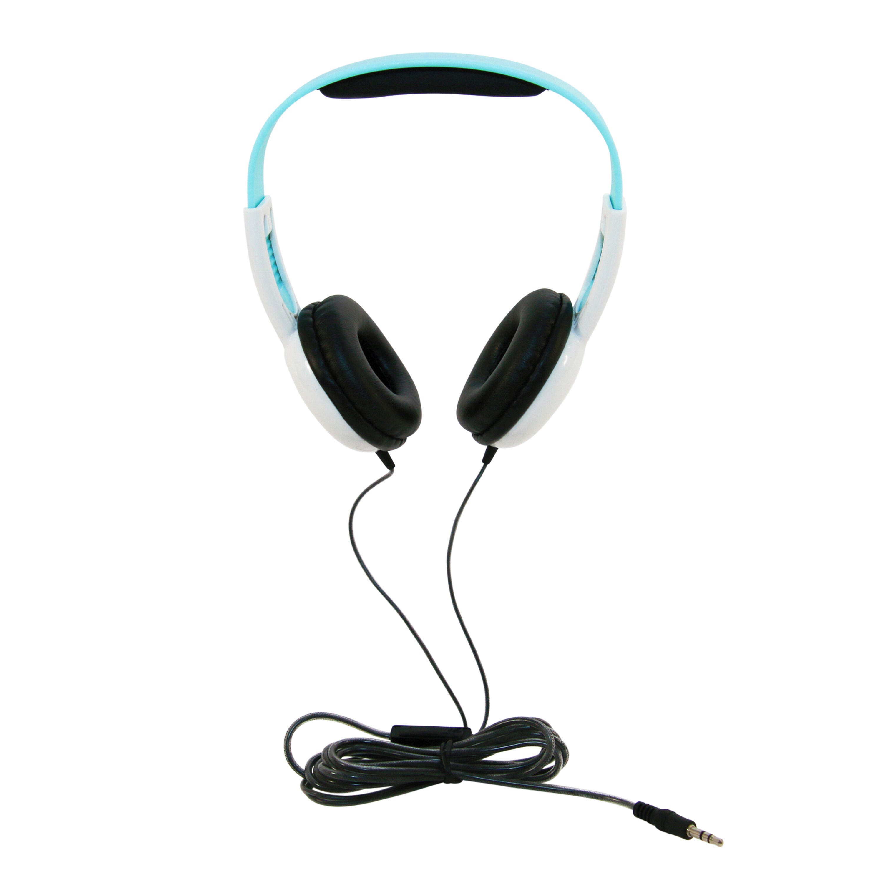 Image for Califone KH-12V WH Pre-K On-Ear Headphones with Inline Volume Control, 3.5mm, Light Blue/White from School Specialty